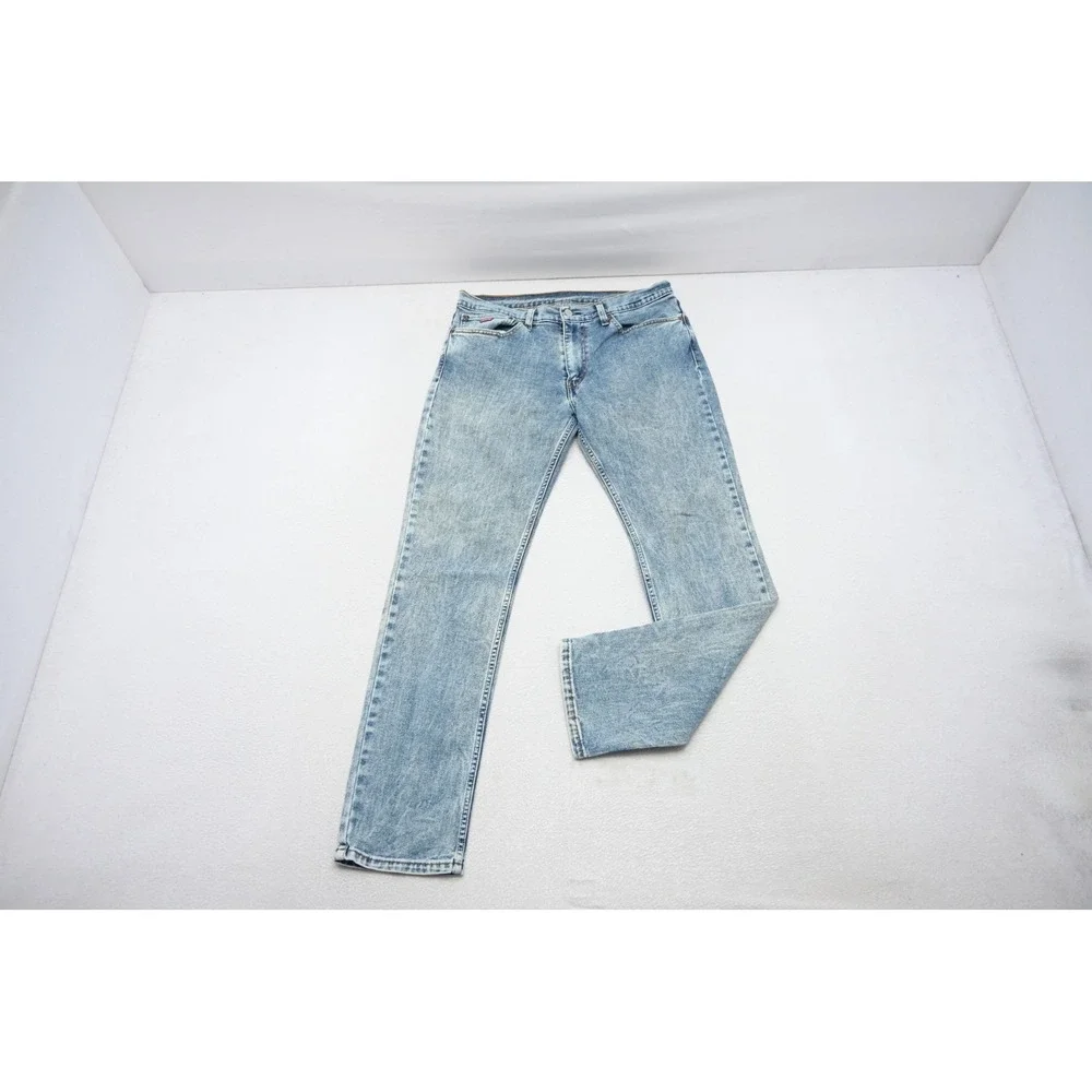 Levi's 511 Slim Jeans Mens 34x32 Light Blue Acid Wash Denim‎ Excellent